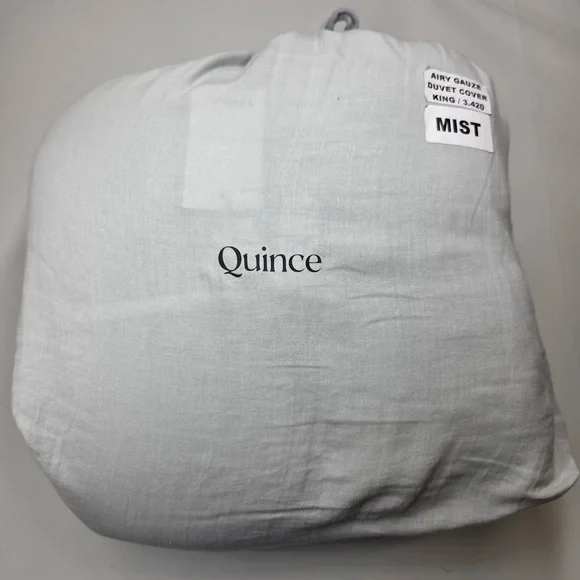 NWT QUINCE Organic Airy Gauze Duvet Cover King/Cal King Mist 1215